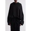 Dries Van Noten Oversized Draped Black Sweatshirt In Black