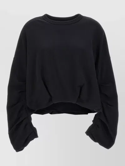 Dries Van Noten Hannett Sweatshirt Crew Neck Cropped Design In Black