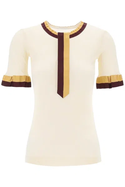 Dries Van Noten Happy Tape Polo Top In Cream