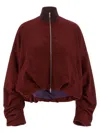 Dries Van Noten High Neck Oversized Sweatshirt With Long Sleeves In Burgundy