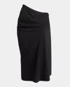 Dries Van Noten Harens Asymmetric Midi Skirt In Black
