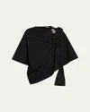 Dries Van Noten Harnam Draped Oversized T-shirt In Black