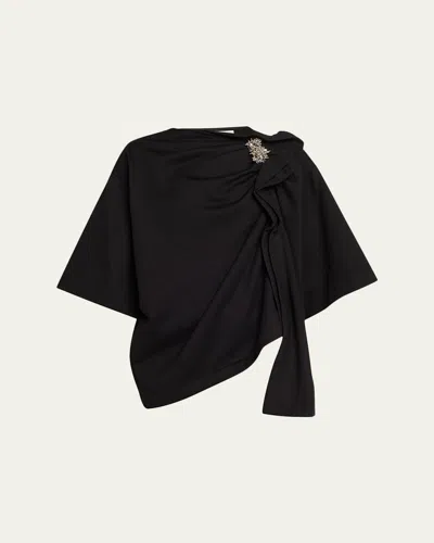 Dries Van Noten Harnam Draped Oversized T-shirt In Black