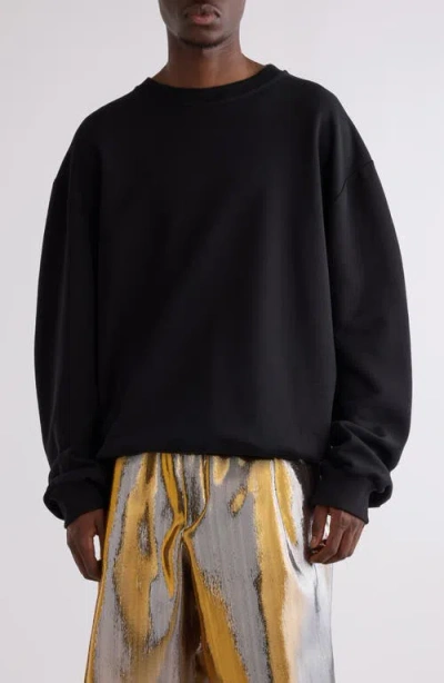 Dries Van Noten Harson Back Zip Cotton Sweater In Black