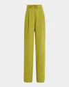 Dries Van Noten Hartia Bis Pleated Wide-leg Pull-on Pants In Light Green