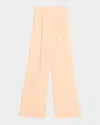 Dries Van Noten Hartia Bis Pleated Wide-leg Pull-on Pants In Peach