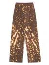 Dries Van Noten Printed Cotton Wide-leg Pants In Brown