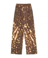 Dries Van Noten Printed Cotton Wide-leg Pants In Brown
