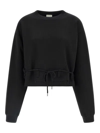 Dries Van Noten Women Black Crew Neck Sweatshirt