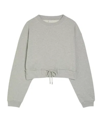 Dries Van Noten Hasterfiela Drawstring Cotton Sweatshirt In Gray