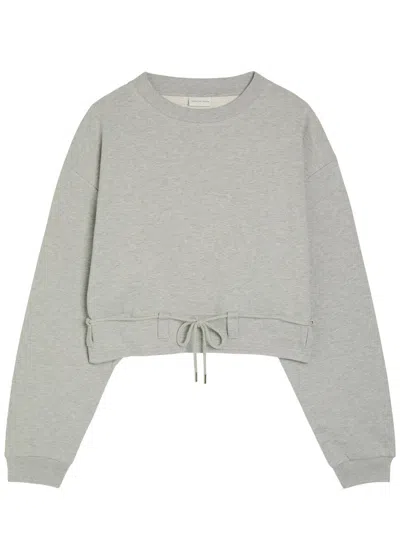 Dries Van Noten Hasterfiela Drawstring Cotton Sweatshirt In Grey