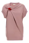 Dries Van Noten Embellished Crew Neck Cap Sleeves Sweatshirt