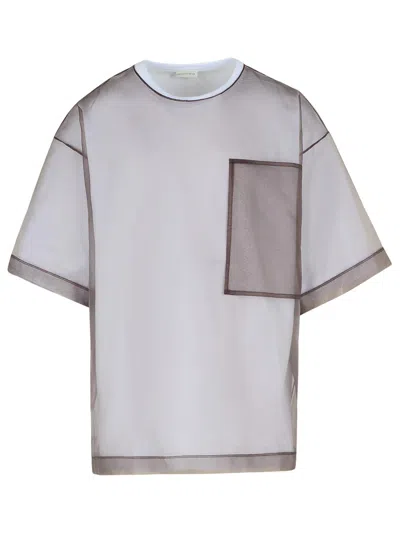 DRIES VAN NOTEN DRIES VAN NOTEN 'HEATON' WHITE COTTON BLEND T-SHIRT MEN