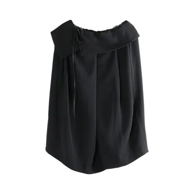 Pre-owned Dries Van Noten Heavyweight Polyester Crepe Skirt 'black' | Women's Size M