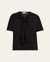 Dries Van Noten Hebitta Tie-front Shirt In Black