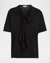 Dries Van Noten Hebitta Tie-front Shirt In Black