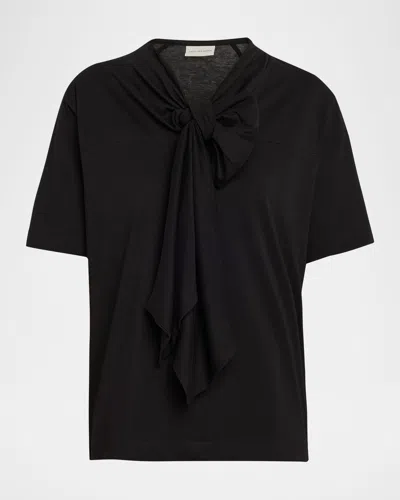 Dries Van Noten Hebitta Tie-front Shirt In Black