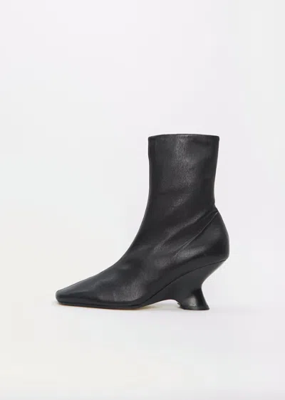 Dries Van Noten Heeled Leather Ankle Boot In Black