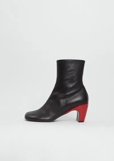 Dries Van Noten Heeled Leather Boot In Black