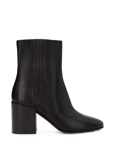 Dries Van Noten 70mm Leather Block-heel Booties In Black