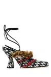 Dries Van Noten Printed Décolleté With Sequ In Red