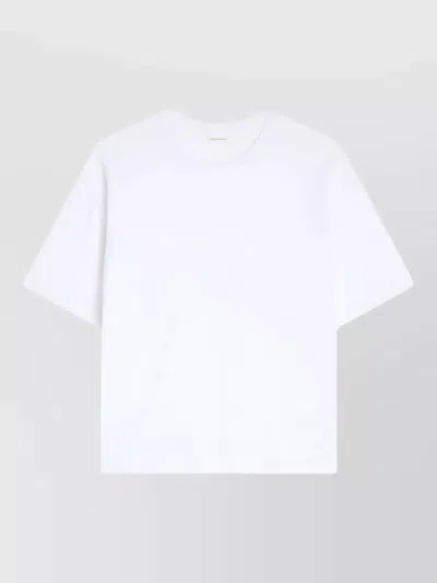 Dries Van Noten Hegels Logo Short Sleeve Round Neck T-shirt In White