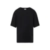 Dries Van Noten Black Short-sleeve T-shirt With Tonal Swirl Embroidery In Black