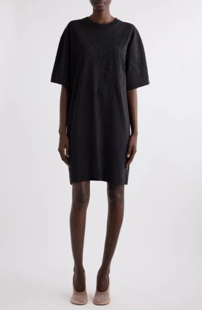 Dries Van Noten Hegelson Eyelet Oversize Cotton T-shirt In Black