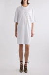 Dries Van Noten Short Sleeve Dress In White