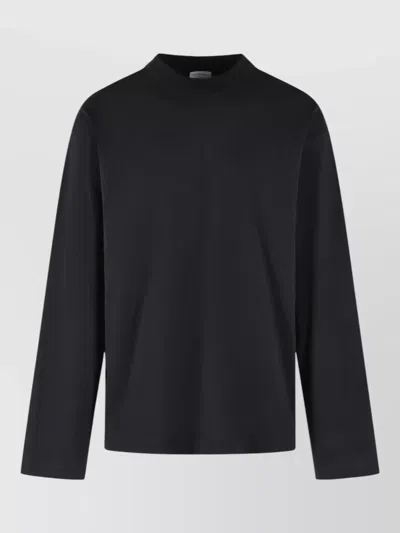 Dries Van Noten Heger Cotton Crew Neck Long Sleeve T Shirt In Black