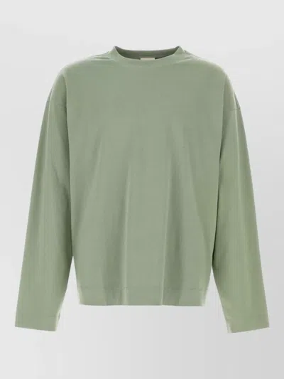 Dries Van Noten Hegland Cotton Knit Long Sleeve Top In Green