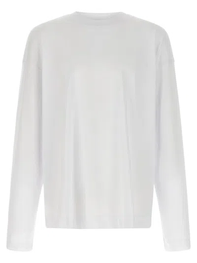 Dries Van Noten White Mock Neck Long Sleeve T-shirt In 1 White