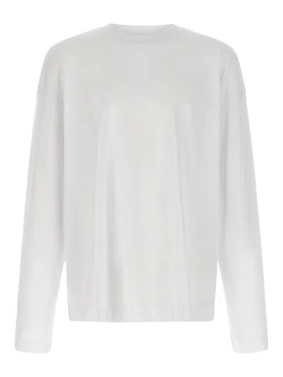 Dries Van Noten White Mock Neck Long Sleeve T-shirt In 1 White