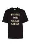 Dries Van Noten Ribbed Black Cotton Jersey T-shirt With Slogan Print In Black