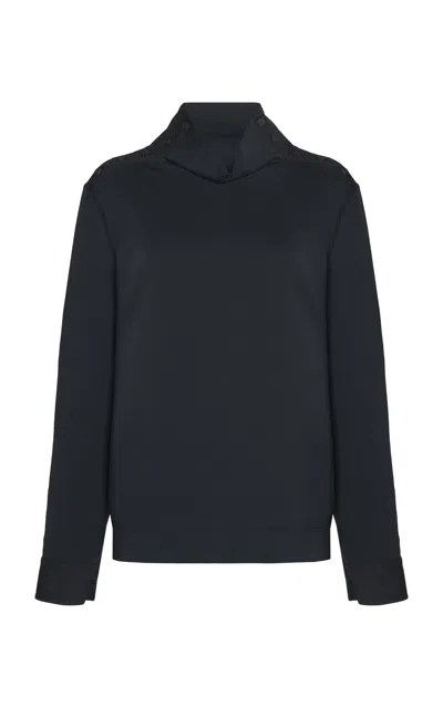 Dries Van Noten Helond Cotton Turtleneck Top In Black