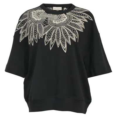 Dries Van Noten Heloovi Short-sleeve Sweatshirt In Black Cotton