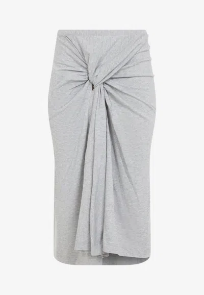 Dries Van Noten Hemellana Knotted Skirt In Gray