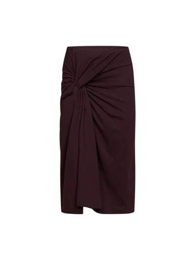 Dries Van Noten Hemellana Midi Skirt In Brown
