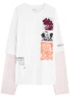 Dries Van Noten Hemmings Printed Double-sleeved T-shirt In White