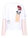 Dries Van Noten Hemmings Printed Double-sleeved T-shirt In White