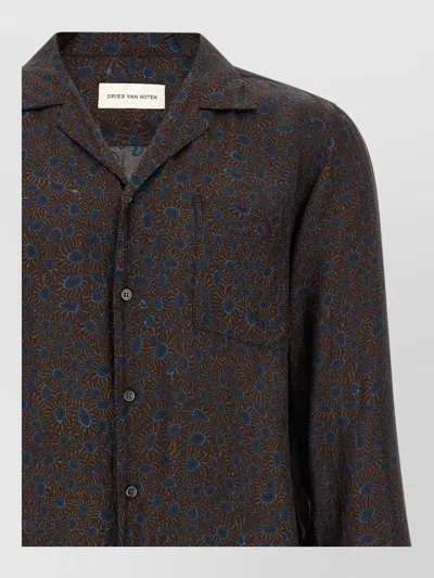Dries Van Noten Brown Relaxed Abstract Shirt