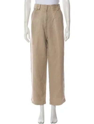 Pre-owned Dries Van Noten Hemp Wide Leg Pants In Neutral