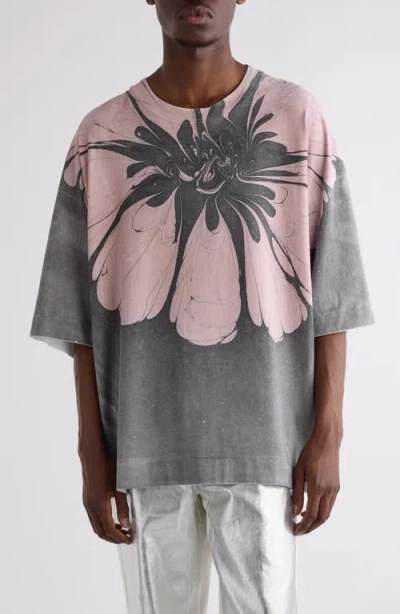 DRIES VAN NOTEN DRIES VAN NOTEN HEN FLORAL & SOLID OVERSIZE T-SHIRT