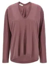 Dries Van Noten V Neck Long Sleeves Relaxed Fit Top In Pink