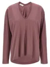 Dries Van Noten V Neck Long Sleeves Relaxed Fit Top In Purple