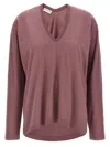 Dries Van Noten V Neck Long Sleeves Relaxed Fit Top In Purple