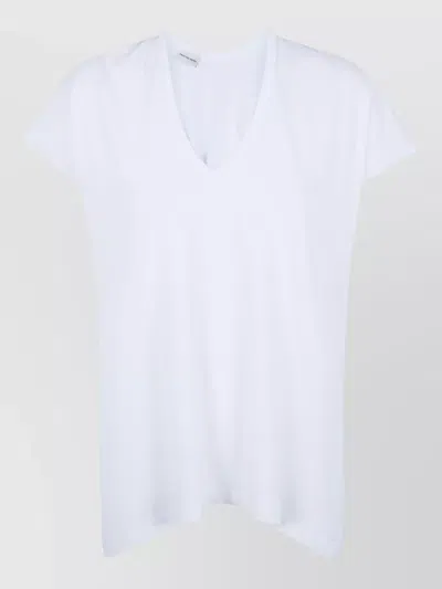 Dries Van Noten Hena V Neck Short Sleeve Top In White
