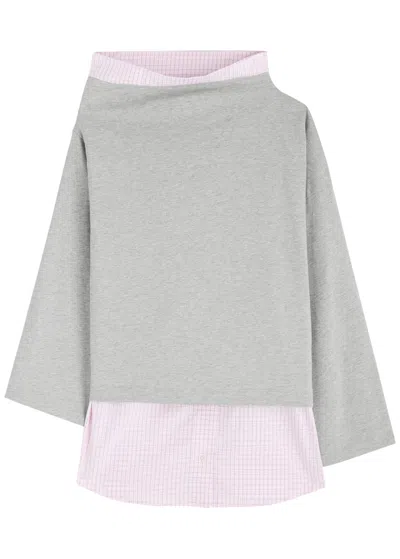 Dries Van Noten Layered Asymmetric Neck Top In Multi