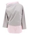 Dries Van Noten Layered Asymmetric Neck Top In Grey