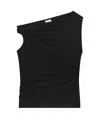 Dries Van Noten Off-the-shoulder Draped Cotton-jersey Top In Black